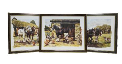 Peter GOODHALL, d'après. Scènes de travaux agricoles avec ch…