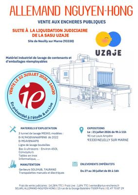 une affiche annonçant la vente d'Allemand Nouyenhong