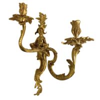Paire d'appliques de style Louis XV en bronze doré. (photo 5)