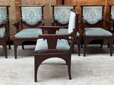 six chairs with blue upholstered upholstered upholstered upholstered upholstered upholstered upholstered upholstered uphol