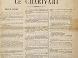 an old french newspaper with a picture of a man on a horse