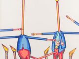a picture of a drawing of a group of people with arrows
