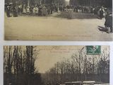 deux vieilles photos en noir et blanc montrant une foule de personnes