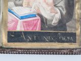 an image of a painting of a man holding a baby in his arms