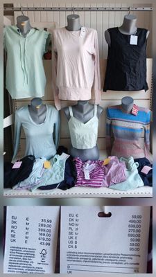 several mannequins are on display in a clothing store