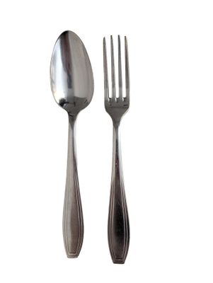 two forks and a spoon sitting next to each other