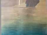 a large poster of the statue of liberty in the water