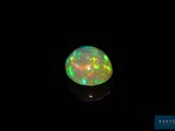 a white oplite in a black background