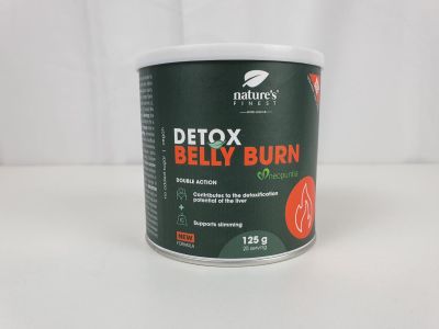 un flacon de « Detox Belly Burn » posé sur une table