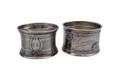 pair of antique silverplated napkin holders