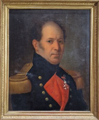 portrait d'un homme en uniforme militaire, une pipe à la main