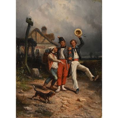 TROUVILLE. « La sortie heureuse de l’auberge ». - Photo 1