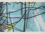 une image représentant une œuvre d'art peinte en bleu et en vert