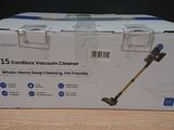 the box of a cordless vacuum cleaner sits on a table