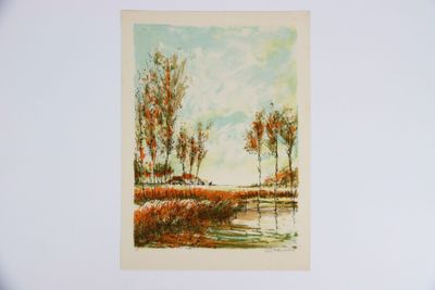 Aimé Daniel STEINLEN (1923-1996). Village de campagne aux bo…