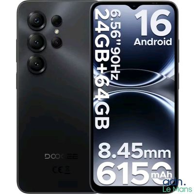 a close up of the back of a black phone with a camera attached to it