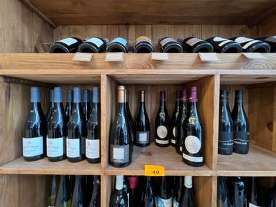 de nombreuses bouteilles de vin sur les étagères de la cave à vin