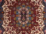 an oriental rug with a floral design on a white background