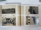 an open book with pictures of people and animals on it