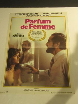 the poster for the movie parfum de femme is hanging on the wall