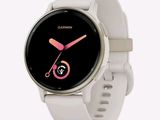 a close up of a smart watch on a white surface