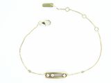 bracelet plaqué or avec deux pierres sur une chaîne