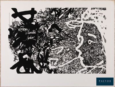 un dessin en noir et blanc représentant un homme et une femme dans une forêt
