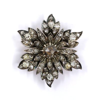 an image of a diamond flower broochle on a white background