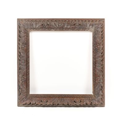 an old wooden frame on a white background