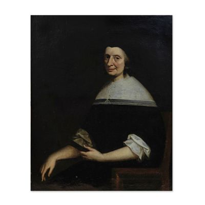Portrait d'une femme avec un éventail, par [auteur]