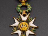 a close up of a medal with a star on it