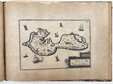 an old book with a drawing of a map on it