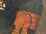an old painting of a man in a military uniform with a sword