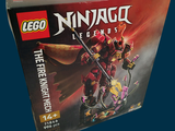 a box of lego ninja action figures on a blue background