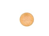 a close up of a coin on a white background