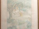 a picture of a painting of a woman holding a child