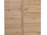 a close up of a wooden cabinet with a sliding door