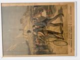 a picture of a painting of a man riding a bike