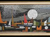 une photo d'une photo d'un tableau sur le mur