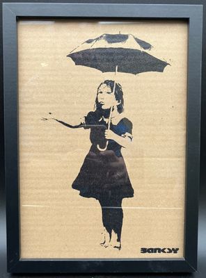 BANSKY (d'après) Umbrella girl.