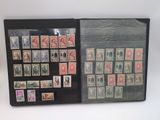 an open book with a lot of stamps on it