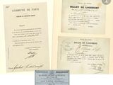 trois documents datant de la Première Guerre mondiale, dont un document de l'armée française