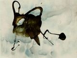 une photo d'un tableau représentant un cerf dans la neige