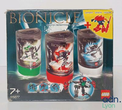 boxed box of three lego bionice mugs on a white surface