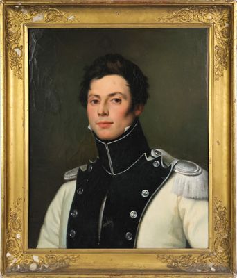 portrait d'un homme en uniforme militaire dans un cadre doré