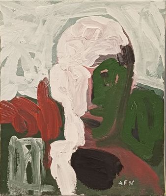 une image représentant un tableau d'un homme au visage vert