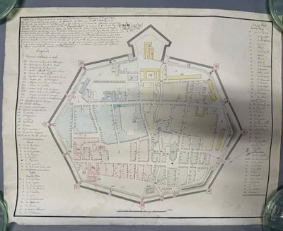 une vieille carte de la ville de Londres accompagnée d'un plan du quartier