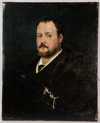 Portrait d'un homme tenant une croix, par [auteur]