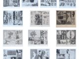 esquisses d'une série de dessins représentant des personnes dans une pièce