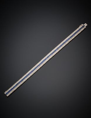 un bracelet en diamants et saphirs, par personne